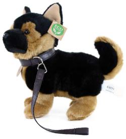PLYŠ Pes německý ovčák 25cm stojící s vodítkem Eco-Friendly (plyšová hračka)