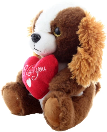 PLYŠ Pes se srdíčkem 21cm I Love You 2 druhy (plyšová hračka)