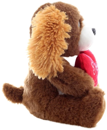 PLYŠ Pes se srdíčkem 21cm I Love You 2 druhy (plyšová hračka)