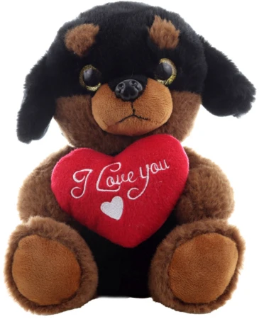 PLYŠ Pes se srdíčkem 21cm I Love You 2 druhy (plyšová hračka)
