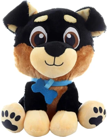 PLYŠ Pes veselý sedící 25cm flíček s kostičkou (plyšová hračka) PLYŠ Pes veselý sedící 25cm flíček s kostičkou (plyšová hračka)