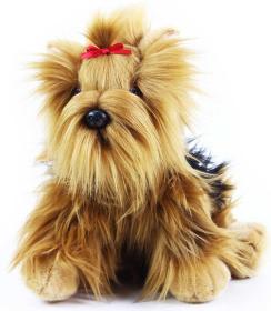 PLYŠ Pes yorkshire 30cm s mašličkou exkluzivní kolekce (plyšová hračka)