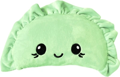 PLYŠ Polštářek knedlíček 35cm zelený s obličejem (plyšová hračka)