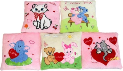 PLYŠ Polštářek Love 26x26cm zvířátka 6 druhů (plyšová hračka)