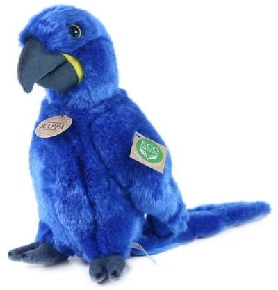 PLYŠ Ptáček papoušek Ara Hyacintový 23cm Eco-Friendly (plyšová hračka)