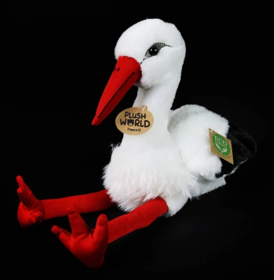 PLYŠ Pták Čáp 32cm Eco-Friendly Plush World (plyšová hračka)