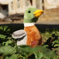 PLYŠ Pták Kachna 22cm na baterie Zvuk Eco-Friendly (plyšová hračka)