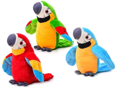 PLYŠ Pták papoušek 15cm 3 barvy (plyšová hračka) PLYŠ Pták papoušek 15cm 3 barvy (plyšová hračka)
