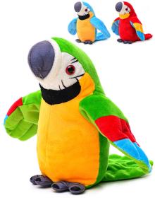 PLYŠ Pták papoušek 21cm 3 barvy (plyšová hračka)