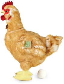 PLYŠ Slepice světlá stojící 33cm s vejcem snášející Eco-Friendly (plyšová hračka)