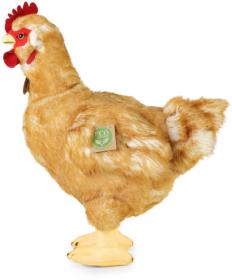 PLYŠ Slepice světlá stojící 33cm s vejcem snášející Eco-Friendly (plyšová hračka)