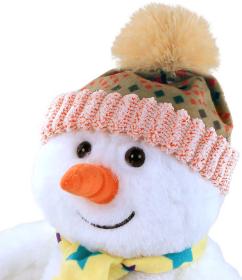 PLYŠ Sněhulák veselý 26cm s čepicí a šálou (plyšová hračka)