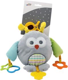 PLYŠ Sova baby 18cm s klipem a kousátky (plyšová hračka)