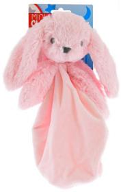 PLYŠ Usínáček zajíček růžový 27cm muchláček pro miminko (plyšová hračka)