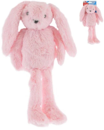 PLYŠ Zajíček růžový 37cm dlouhé nohy Mini Club (plyšová hračka)