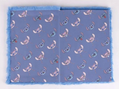 PLYŠ Zápisník Lilo Stitch modrý holčičí A5 90 listů čistý papír