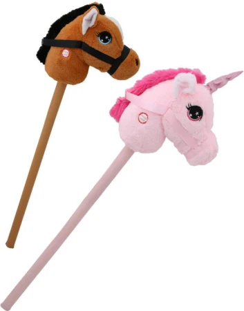 PLYŠ Zvířátko na tyči Hobby Horse kůň / jednorožec na baterie Zvuk 2 druhy PLYŠ Zvířátko na tyči Hobby Horse kůň / jednorožec na baterie Zvuk 2 druhy