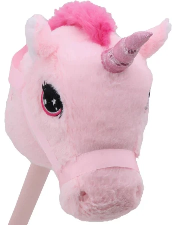 PLYŠ Zvířátko na tyči Hobby Horse kůň / jednorožec na baterie Zvuk 2 druhy