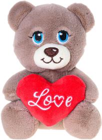 PLYŠ Zvířátko sedící se srdíčkem Love 15cm 3 druhy (plyšová hračka)