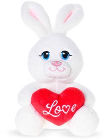 PLYŠ Zvířátko sedící se srdíčkem Love 15cm 3 druhy (plyšová hračka)