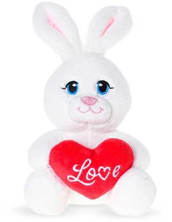 PLYŠ Zvířátko sedící se srdíčkem Love 15cm 3 druhy (plyšová hračka)