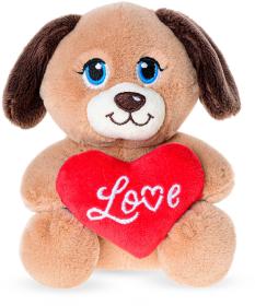 PLYŠ Zvířátko sedící se srdíčkem Love 15cm 3 druhy (plyšová hračka)
