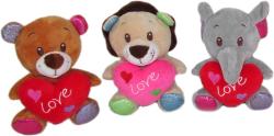 PLYŠ Zvířátko veselé se srdíčkem Love 14cm 6 druhů (plyšová hračka)