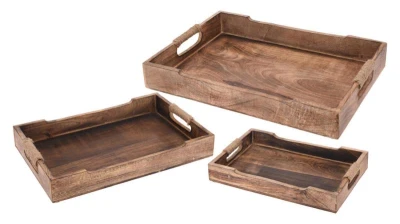 Podnos 39x25,5x5cm mangové dřevo, držadlo provaz Podnos 39x25,5x5cm mangové dřevo, držadlo provaz
