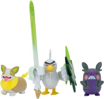 Pokémon Battle figúrka set 3ks na karte rôzne druhy plast