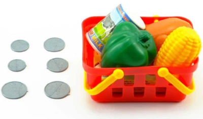 Pokladna 20cm set se skenerem košíkem a doplňky na baterie Světlo Zvuk