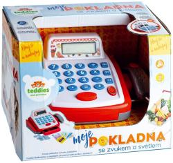 Pokladna dětská registrační kasa digitální set s penězi na baterie Světlo Zvuk