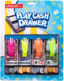 Pokladna herní set EURO bankovky a mince dětské peníze