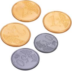 Pokladna herní set EURO bankovky a mince dětské peníze