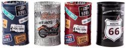 Pokladnička dětská Route 66 / Riders kovová kasička plechovka 4 druhy