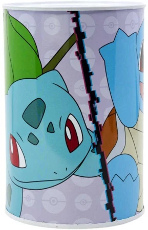 Pokladnička válec Pokémon 10x15cm dětská kasička kovová Pokladnička válec Pokémon 10x15cm dětská kasička kovová