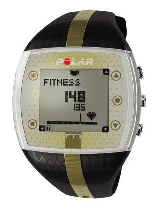 Polar FT7 černo-zlatý dámský sporttester s hrudním pásem Comfort Belt a vyměnitelnou baterií
