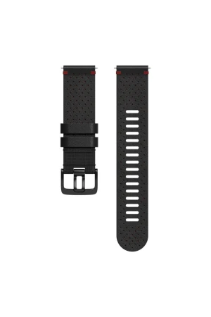 Polar Náhradní řemínek 22mm černý kožený perforovaný, vel. M/L Polar Náhradní řemínek 22mm černý kožený perforovaný, vel. M/L