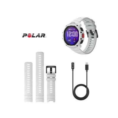 Polar Street X bílé sportovní hodinky s hrudním pásem Polar H10