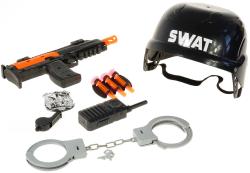 Policejní dětská sada samopal s přilbou a doplňky speciální jednotky SWAT