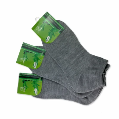 Ponožky bambusové kotníkové šedé 3 páry
