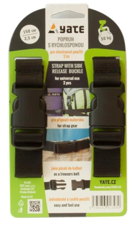 Yate Popruh se sponou 2,5 x 150 cm - 2 ks Yate Popruh se sponou 2,5 x 150 cm - 2 ks
