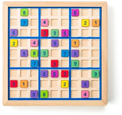 POPULAR DŘEVO Hra Sudoku stolní logická (dřevěná hračka)