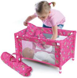 Postýlka pro panenku miminko 53x32x32cm v tašce konstrukce plastová + kov