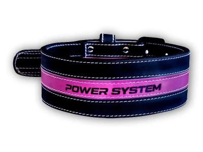 Power System Girl Power černý-růžový dámský kožený fitness opasek