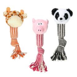 Prase, žirafa, panda lano pískací 45 cm Prase, žirafa, panda lano pískací 45 cm
