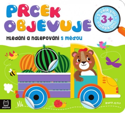 Prcek objevuje Hledání a nalepování samolepky s méďou