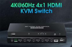 PremiumCord 4K@60Hz HDMI2.0 KVM switch 4:1 s dálkovým ovladačem PremiumCord 4K@60Hz HDMI2.0 KVM switch 4:1 s dálkovým ovladačem
