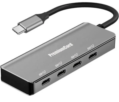 PremiumCord 5G SuperSpeed Hub USB-C na 4x USB 3.2 C Aluminum PremiumCord 5G SuperSpeed Hub USB-C na 4x USB 3.2 C Aluminum