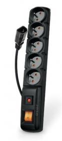 PremiumCord Acar F5 IEC 1.5m kabel, 5 zásuvek, přepěťová ochrana, C14 do UPS, černý PremiumCord Acar F5 IEC 1.5m kabel, 5 zásuvek, přepěťová ochrana, C14 do UPS, černý
