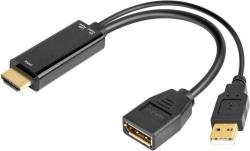 PremiumCord adaptér HDMI to DisplayPort Male/Female s napájením z USB PremiumCord adaptér HDMI to DisplayPort Male/Female s napájením z USB